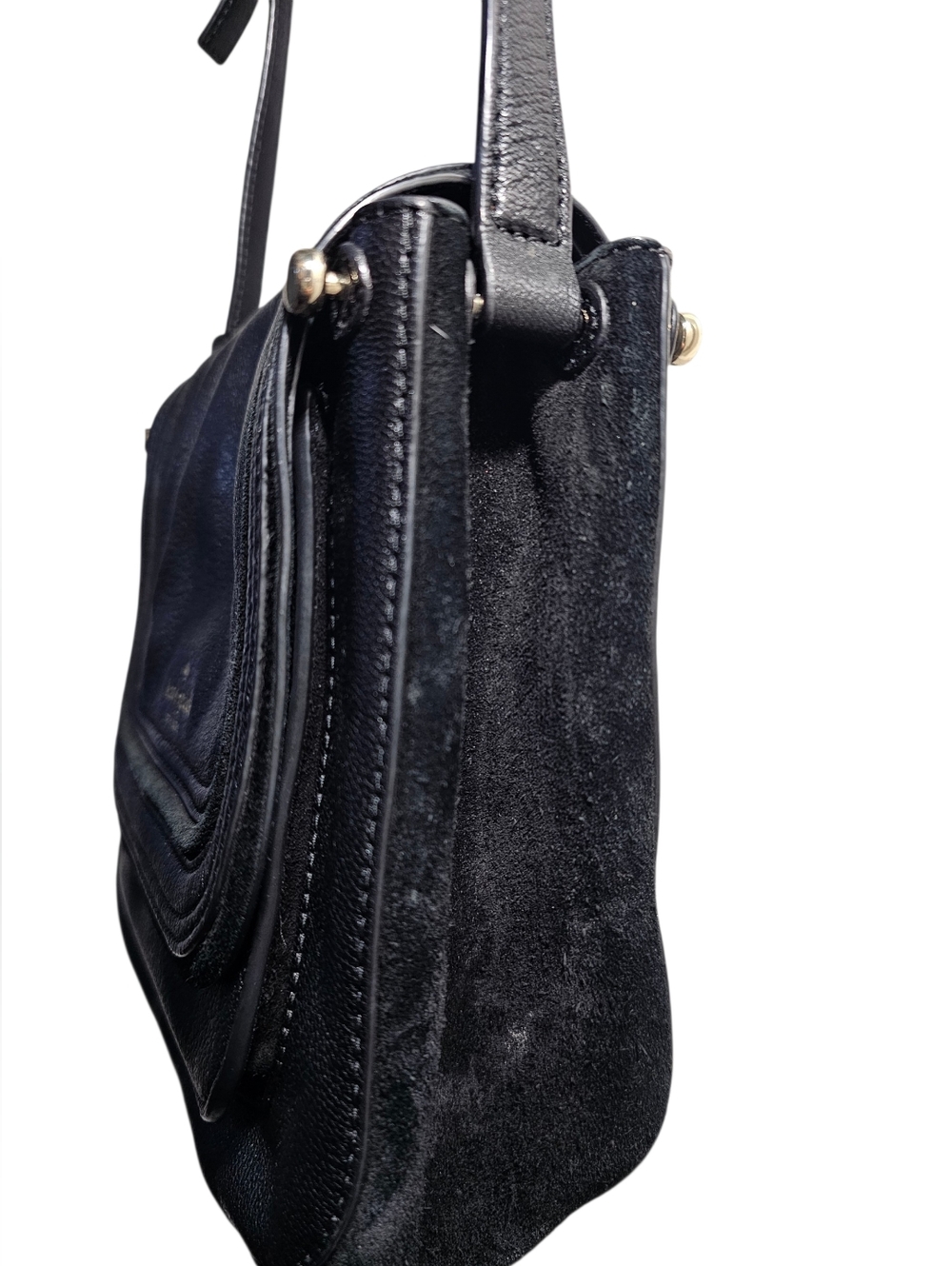 Kate Spade Pratt Street Small Rianne Blk GOAT LEATHER & Suede Tassel Bag - Picture 4 of 16